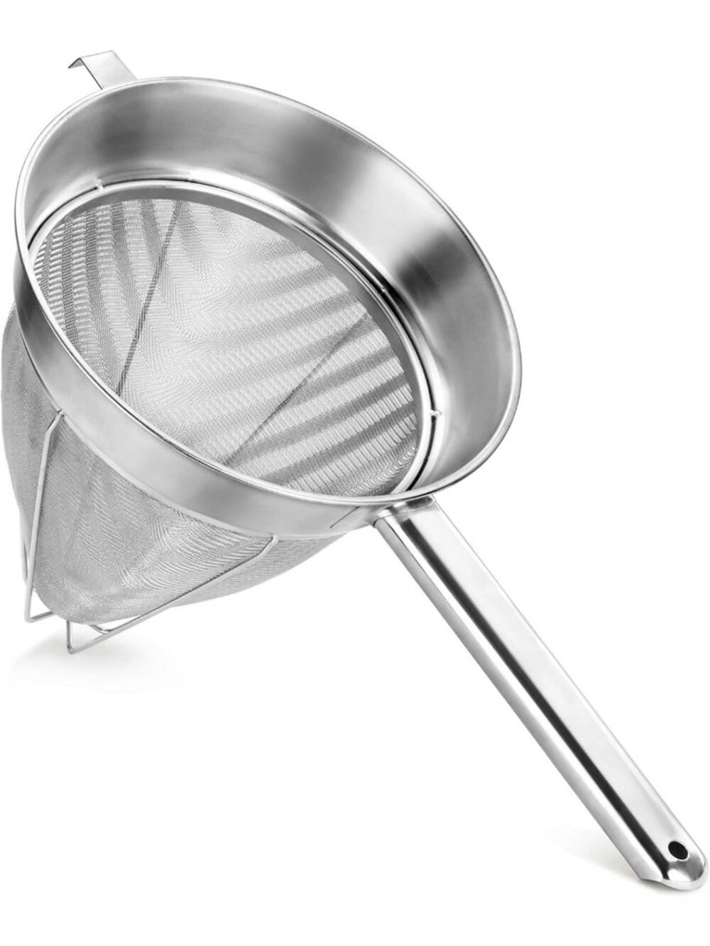 10-Inch Chinois Mesh Strainer - Stainless Steel Kitchen Tool for Perfect